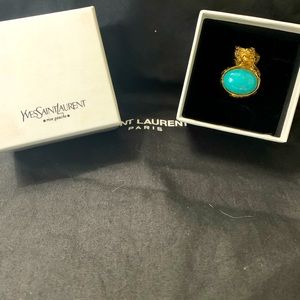 AUTHENTIC YSL Artsy Ring in Turquoise